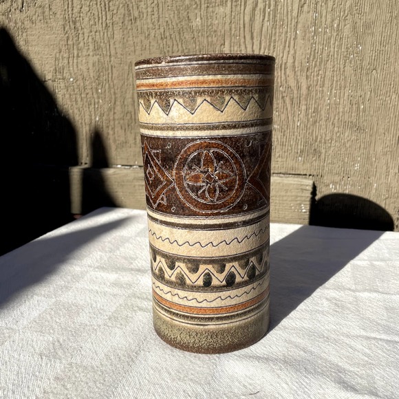 Italian Italica ARS for Peasant Village cylinder Vase mid century - Picture 1 of 9